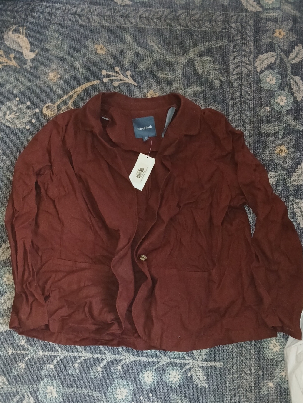 Modcloth Women's Brick Red Single-Button Lightweight Blazer